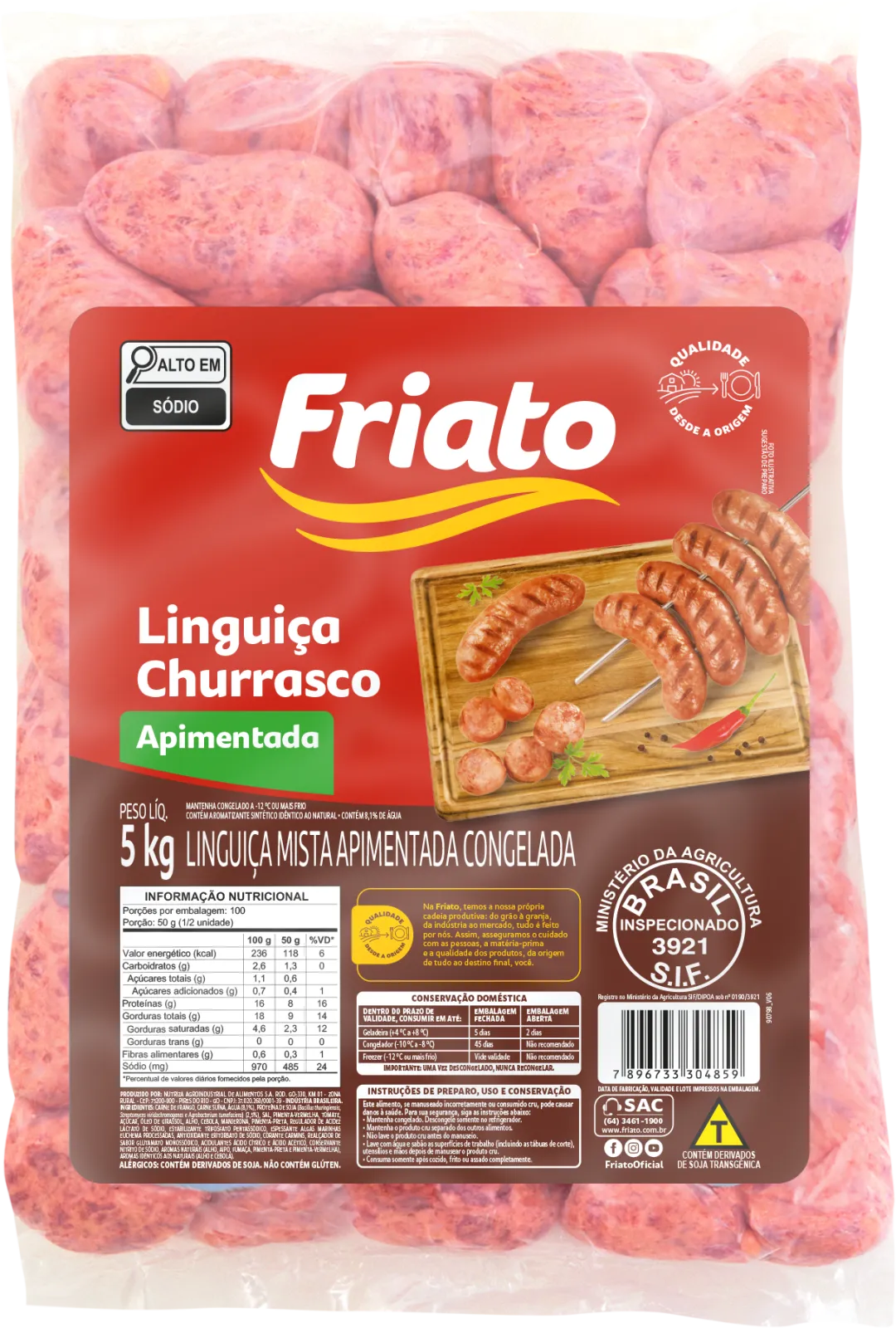 Linguiça Churrasco Apimentada (5kg)