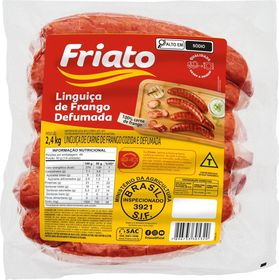 Linguiça de Frango Defumada (2,4kg)