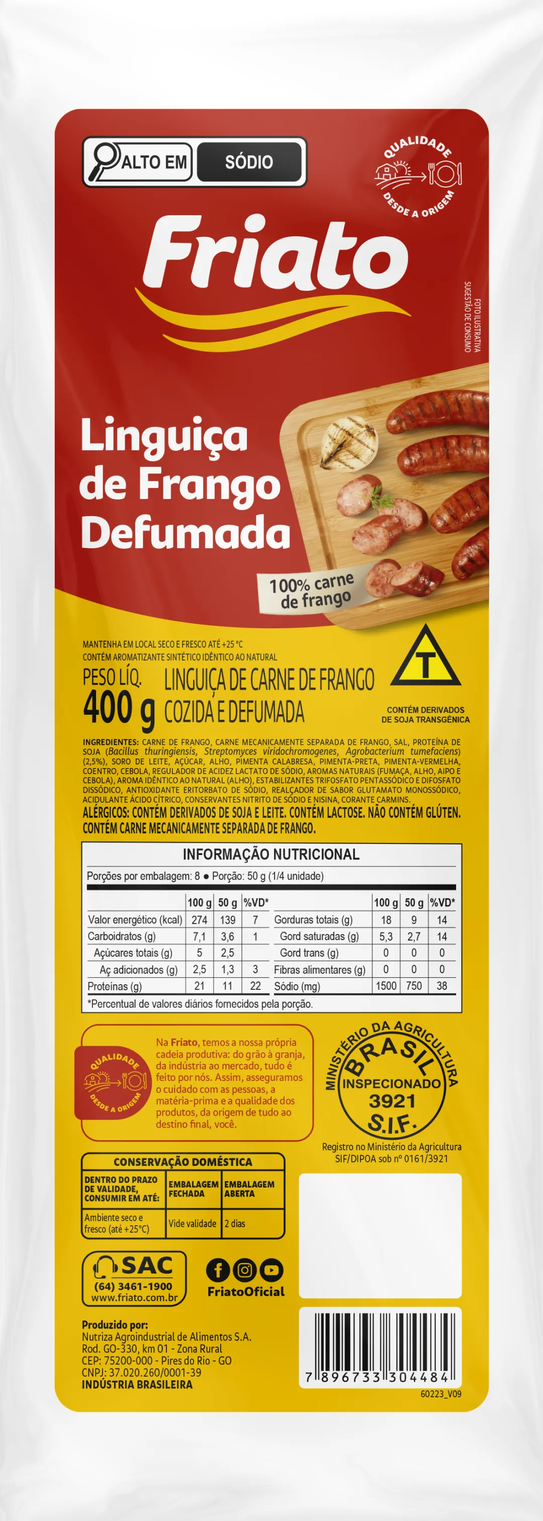 Linguiça de Frango Defumada (400g)