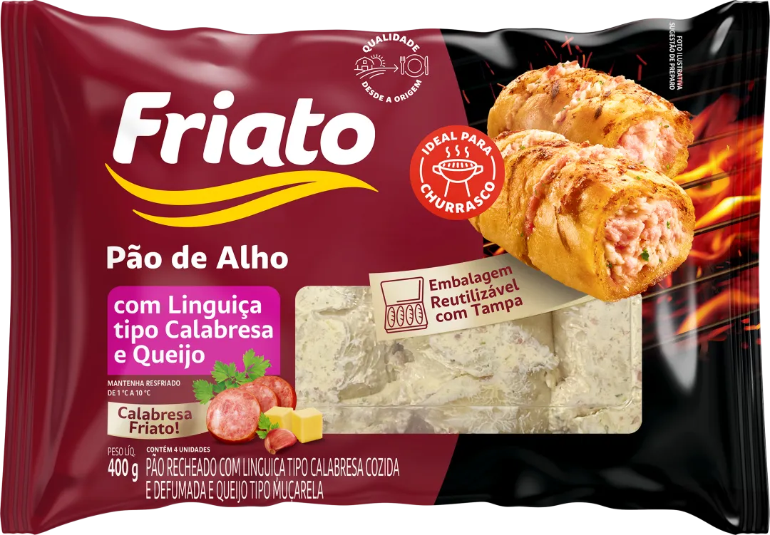 Pão de Alho com Linguiça tipo Calabresa
