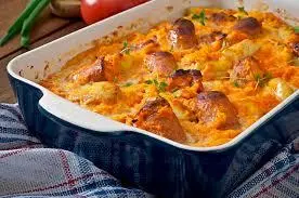 Cold chicken sausage with curd