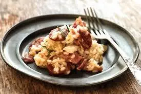 Porcini Funghi Risotto and Friato Tuscan Sausage