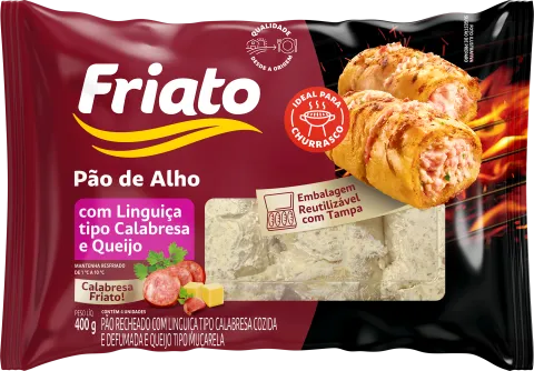Pão de Alho com Linguiça tipo Calabresa