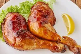 Muslos de pollo asado con cerveza y miel