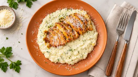 Creamy Rice with Friato Matured Chicken Breast Fillet