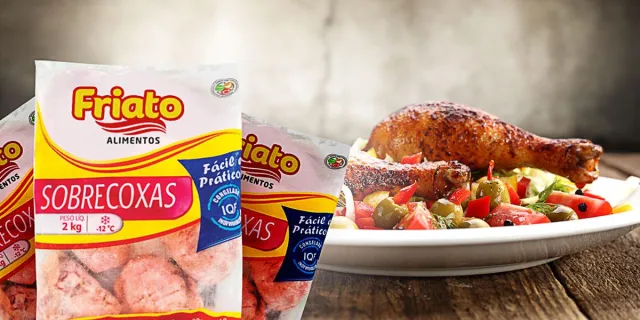 Partes de frango congeladas separadamente